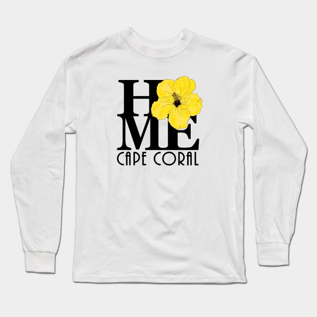 HOME Cape Coral Yellow Hibiscus Long Sleeve T-Shirt by HomeBornLoveFlorida